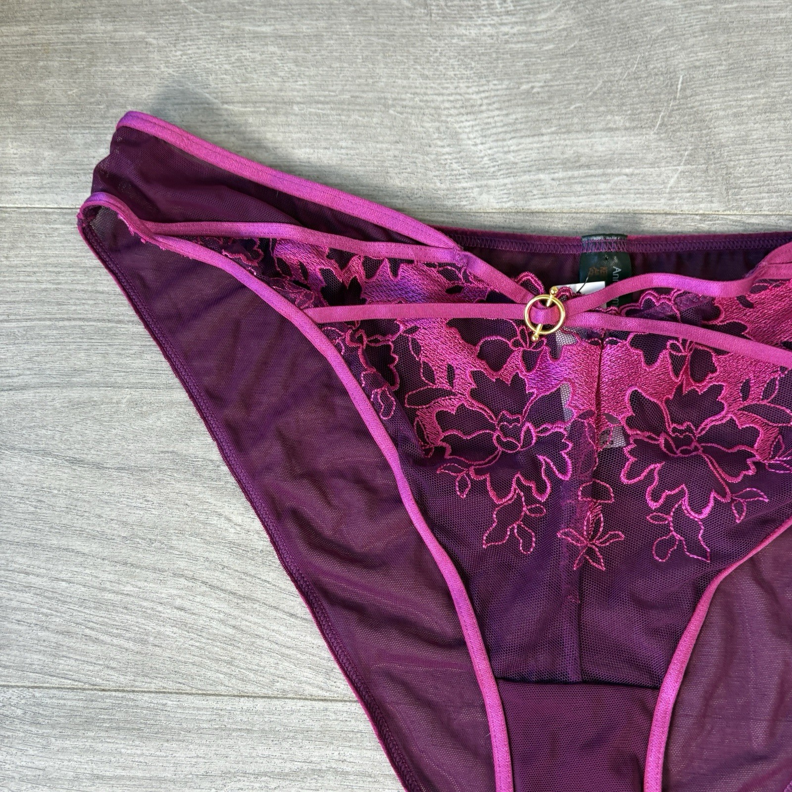 Ann Summers Briefs The Truthful Brazilian Purple Floral Uk 18 New With Tags