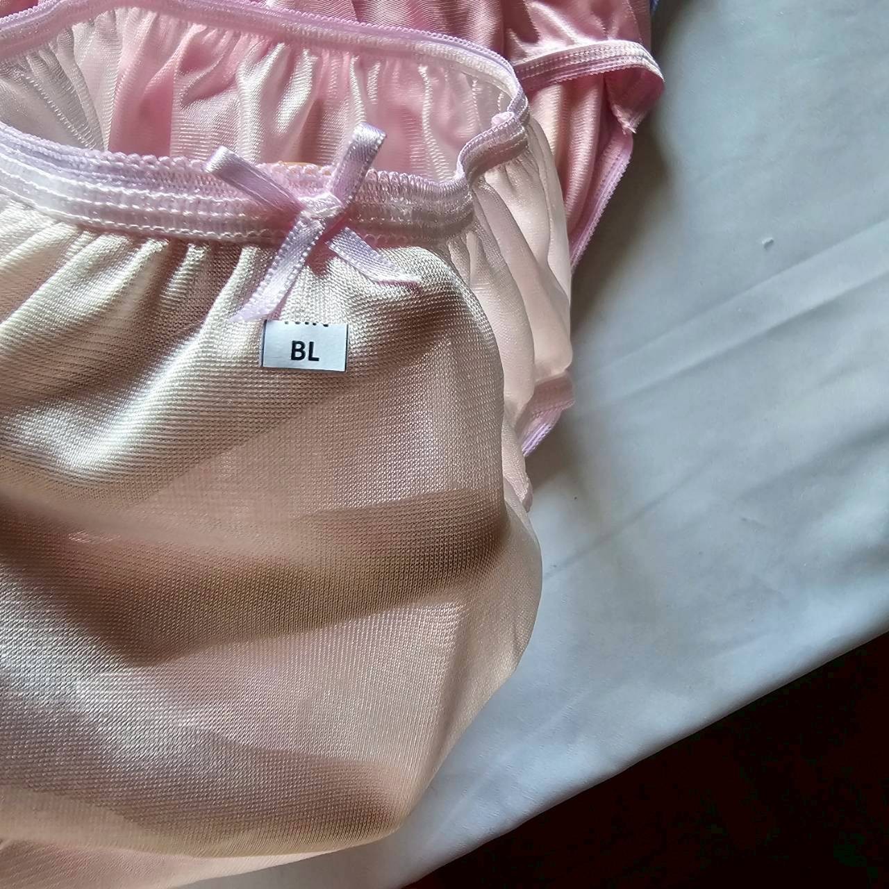 6 Bikini Panties Women Mens Nylon Vintage Silky Soft Light Briefs Hip 32″-38″L