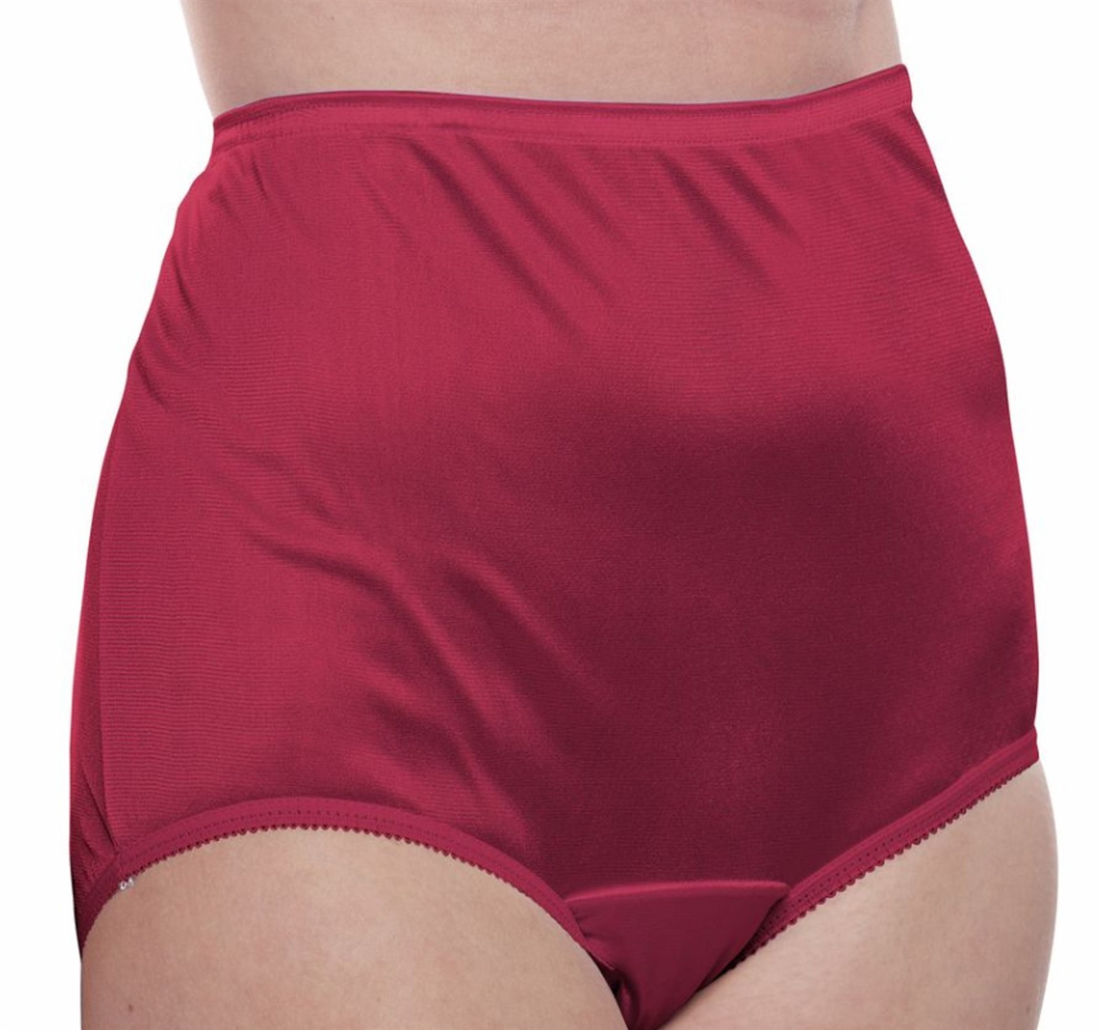 Teri’s Soft Silky Nylon Panty Brief – 3 Pair – Wine – Size 11 -4X