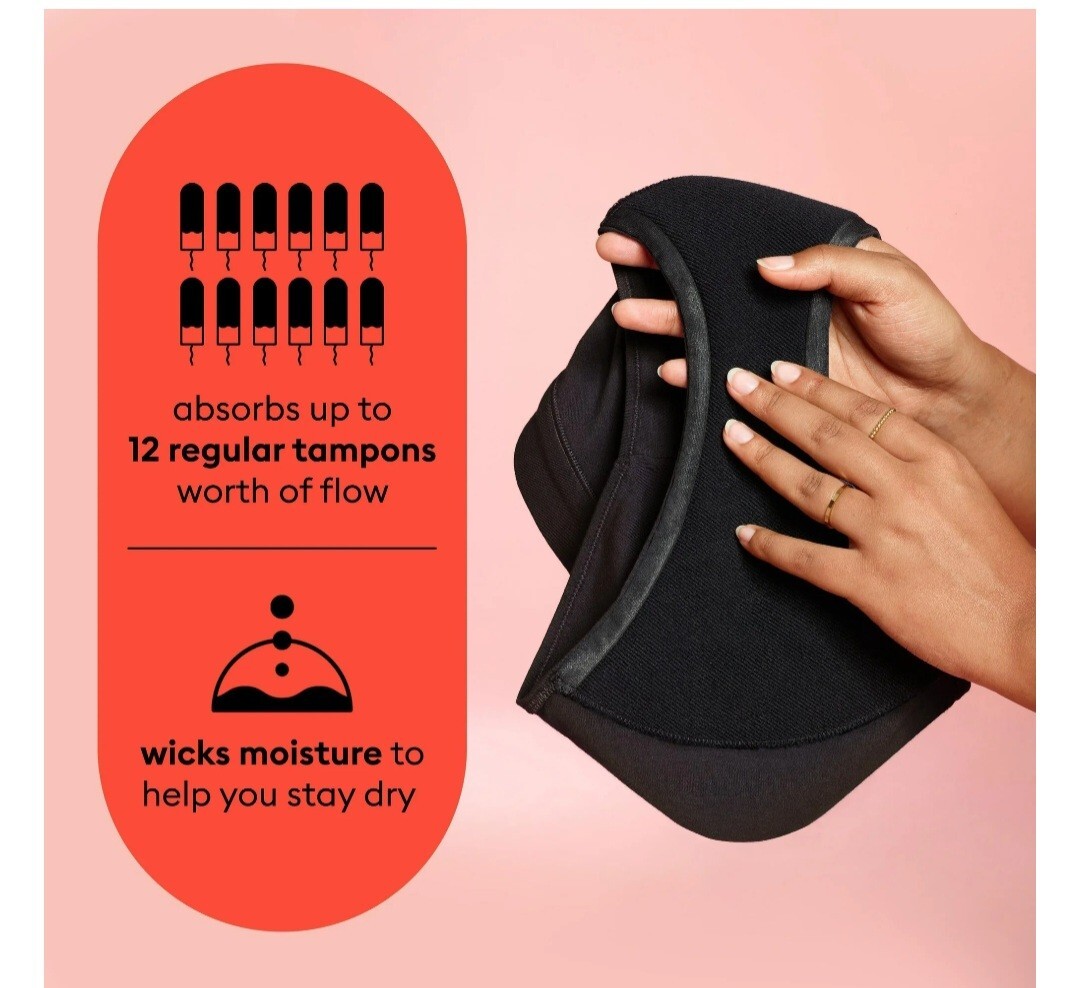 New Thinx for All All Day Absorbency Leakproof Period Underwear Lace Trim Size M