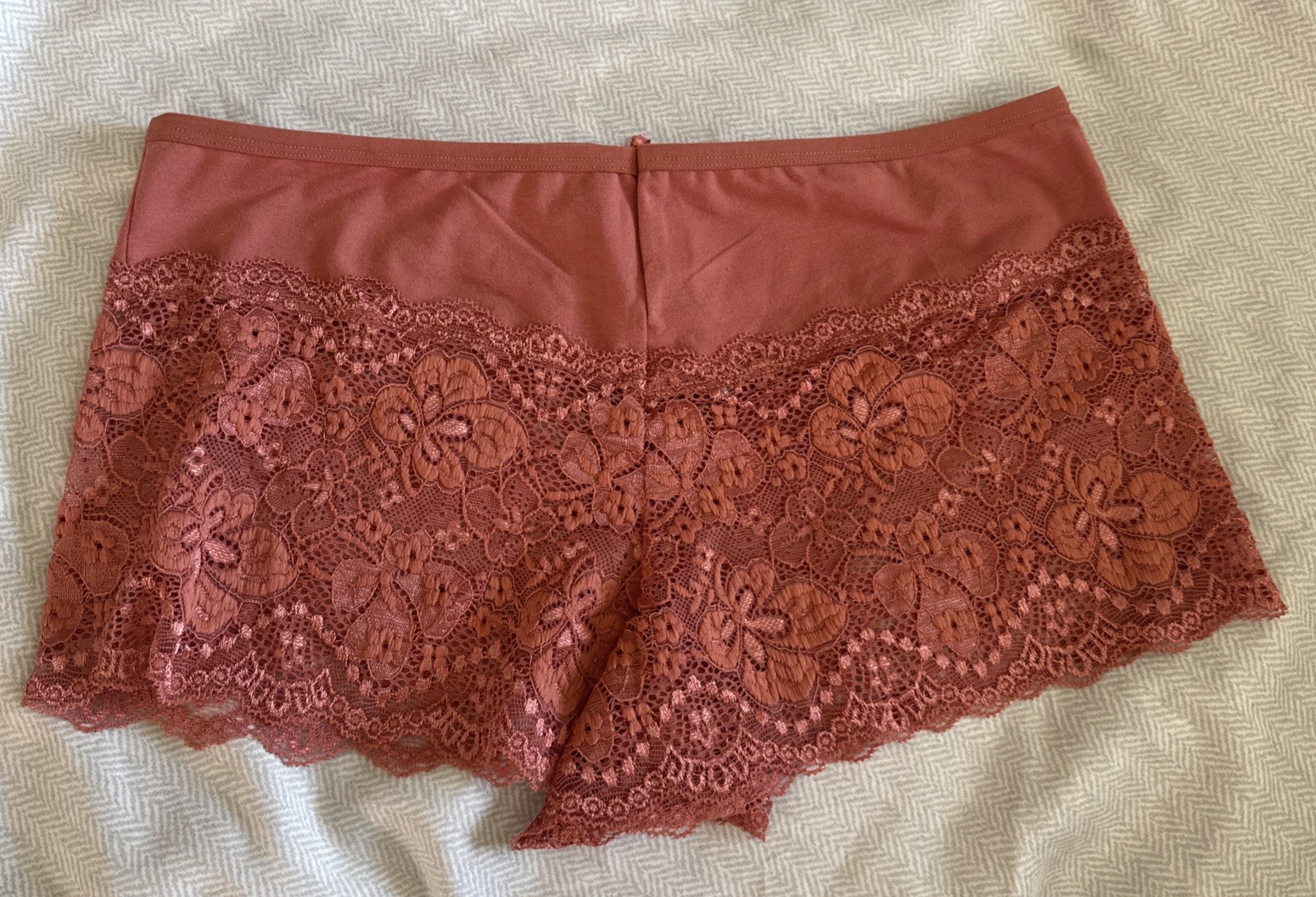 New Vision Intimates Sexy Rose Lace Boyshort Panties Size XL Elastic Top Nylon