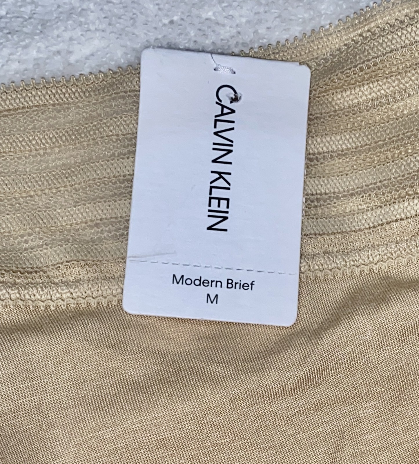 CALVIN KLEIN Striped Waistband Soft Nude Modern Brief Panty Womens XS S M L XL