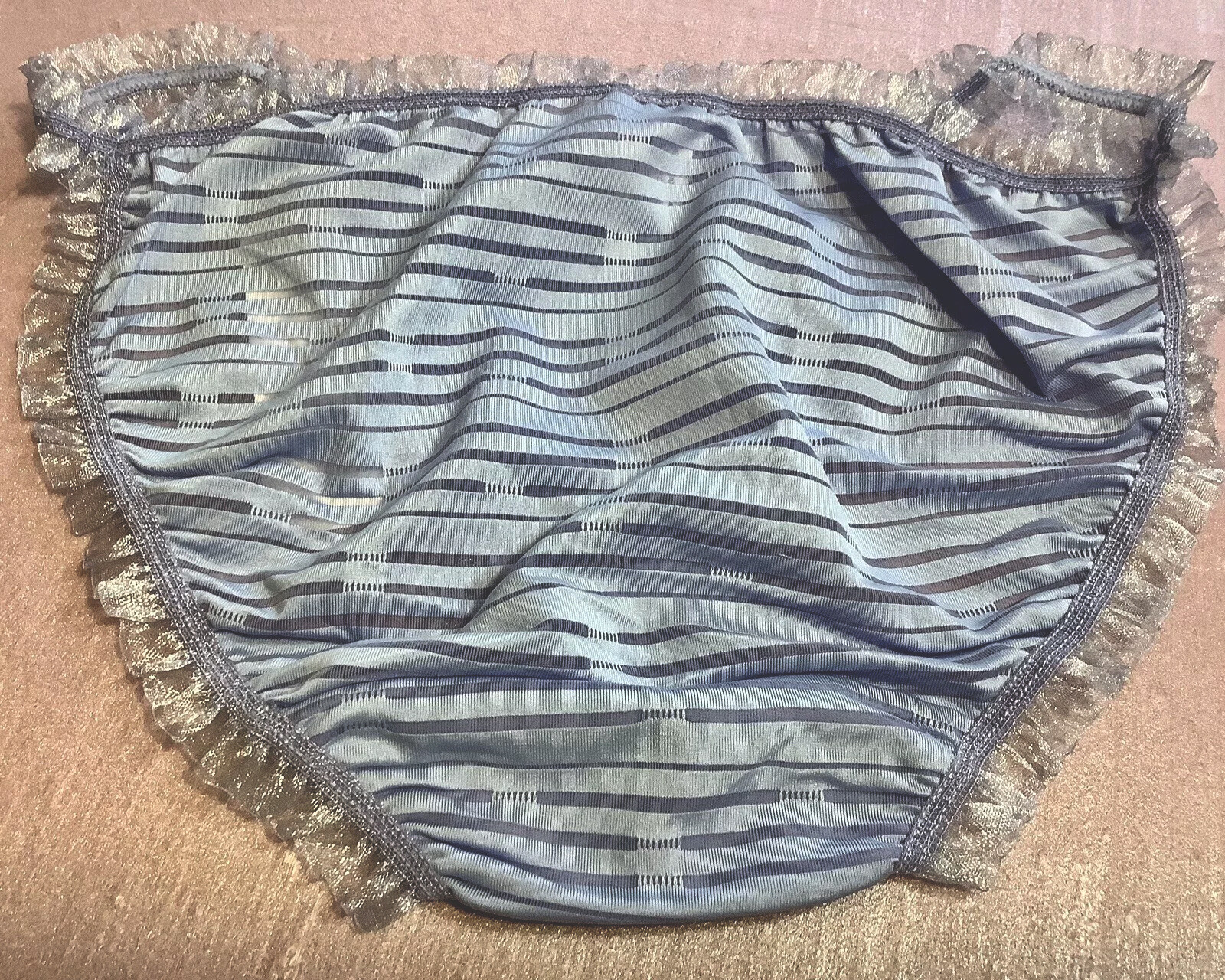Women Panties Bikinis CAPRICIA O’DARE size L/7 Striped Transparent W/decoration