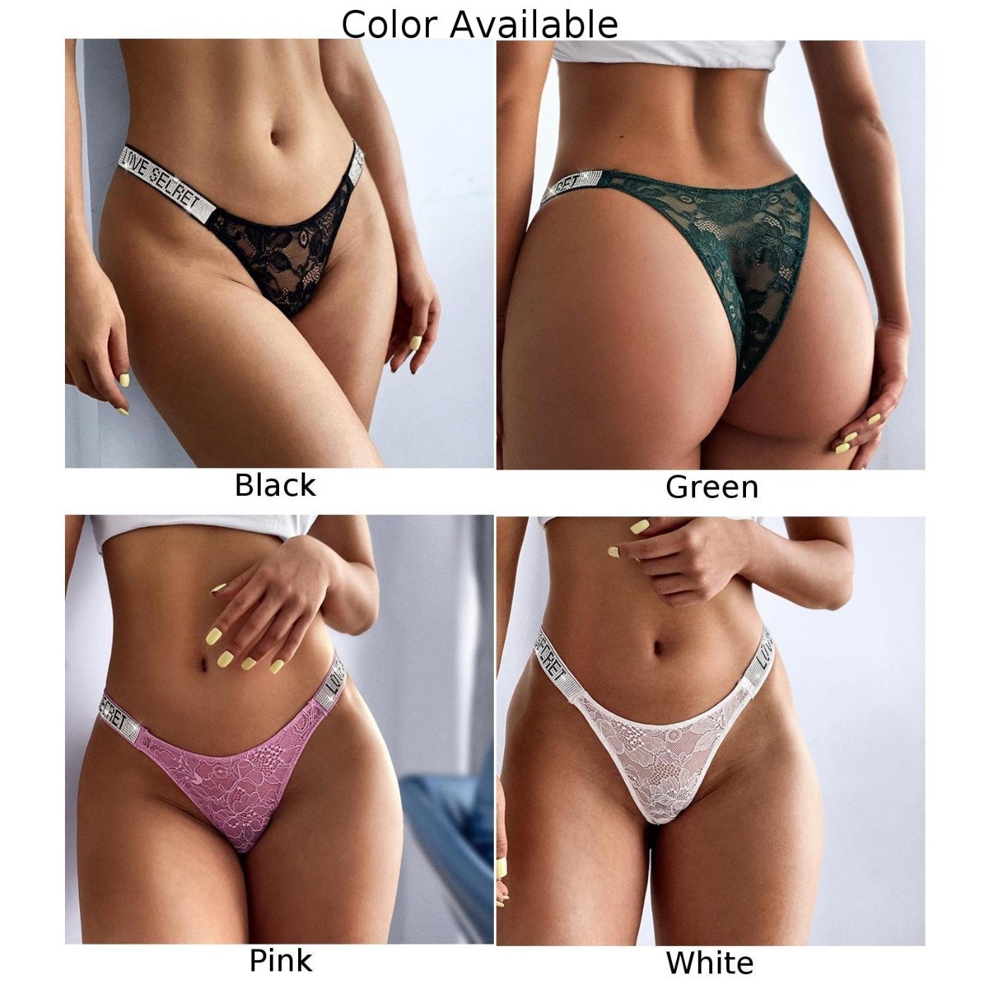 Sexy Low Waist Lace T Back Underwear Briefs for Women G String Thongs Panties