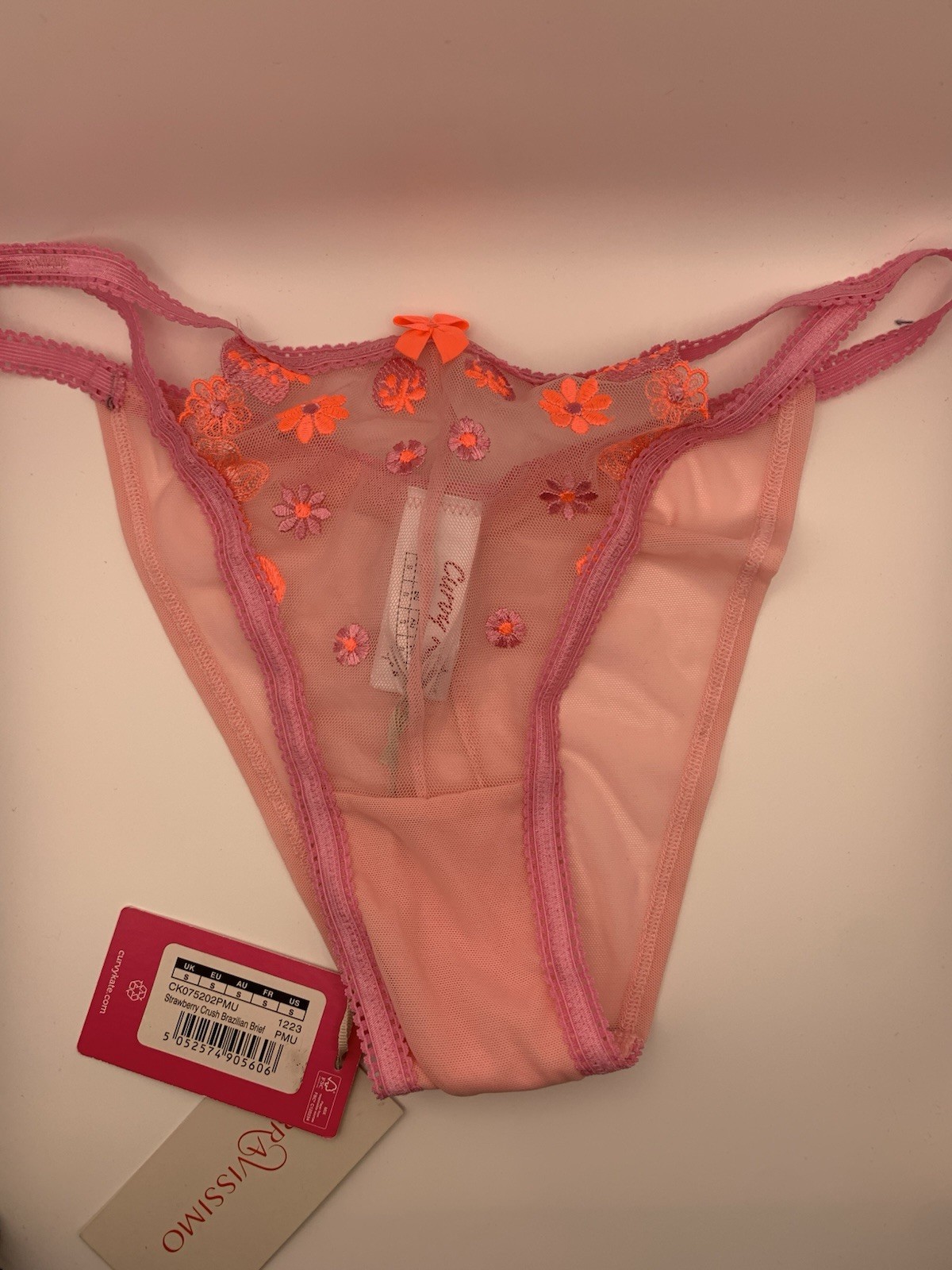 Curvy Kate Strawberry Crush Brazilian Brief Pink Mix Small RRP 18 Freepost
