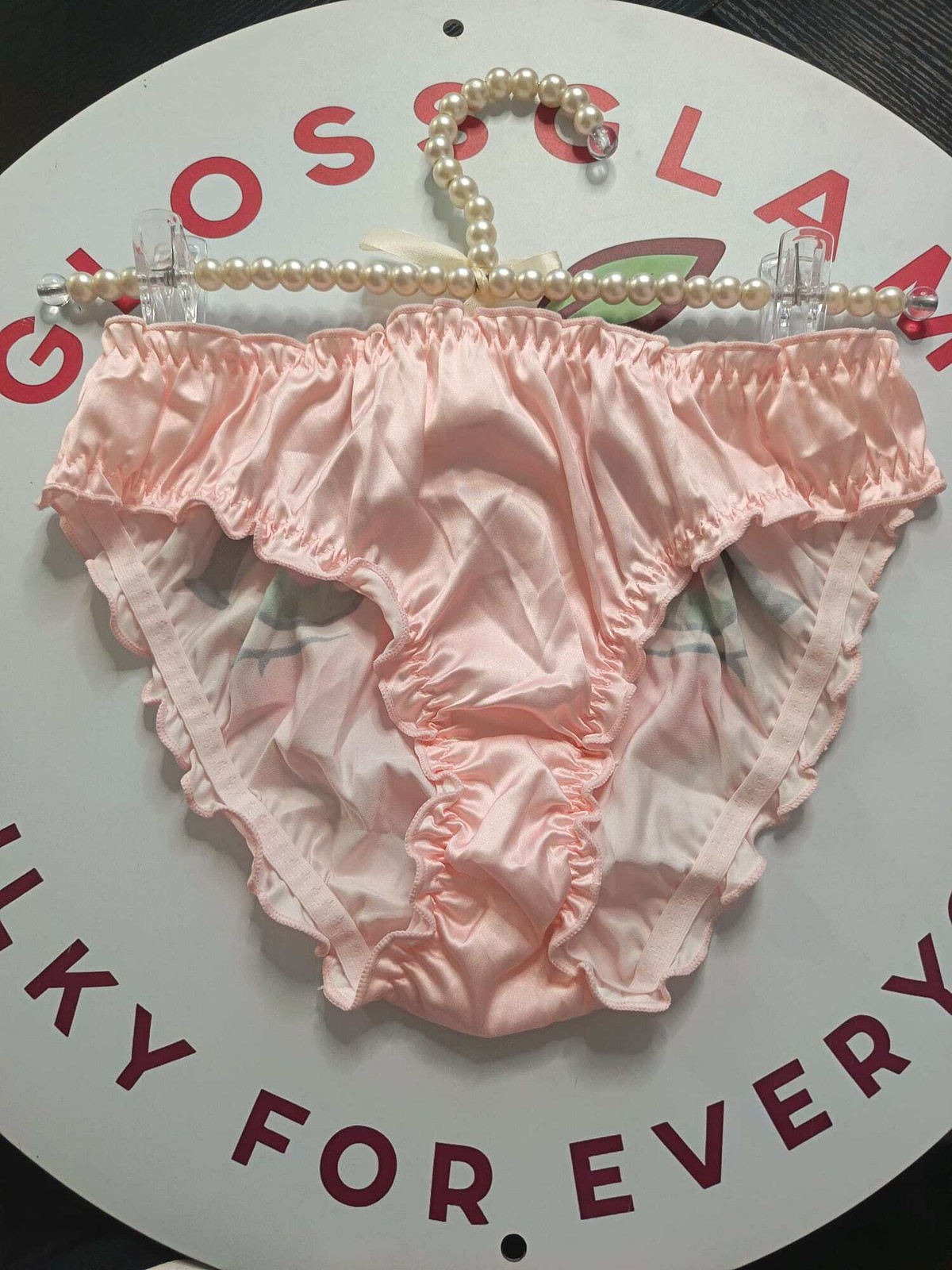 💖 Kawaii Anime Eyes Satin Panties Pink Sissy Briefs Cute Cosplay 💖 size 10 M