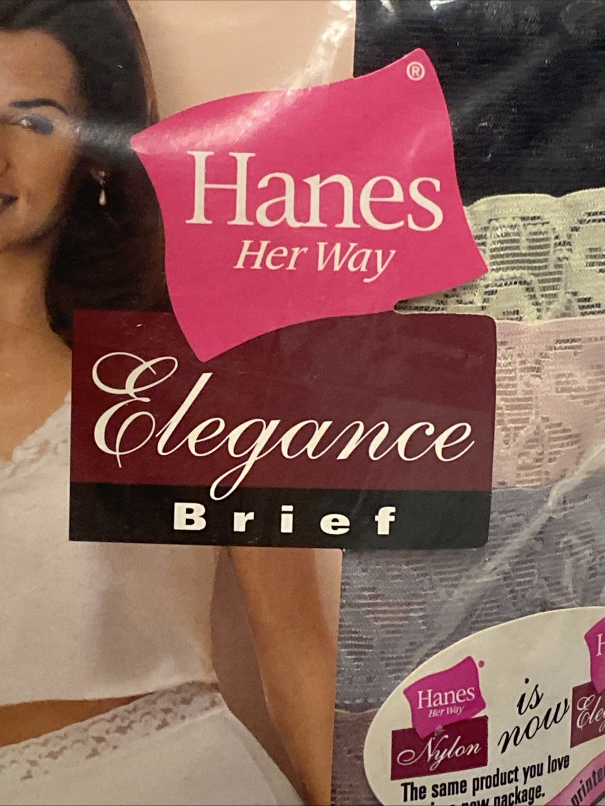 Hanes Elegance 5 Pack 100% Nylon Brief W/Lace Panties Size 8 XL Vintage 2004