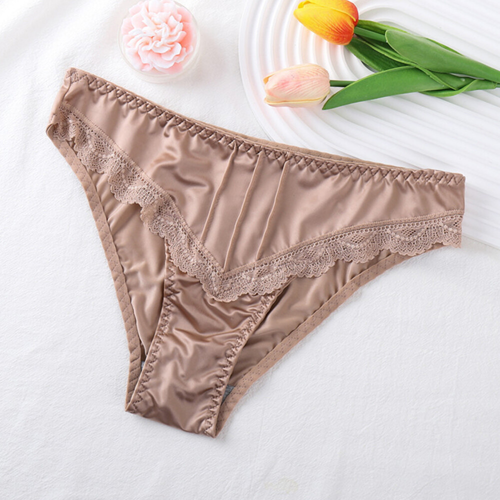1 OR 5 Packs Sexy Womens Satin Panties Thongs High Leg Ladies Underwear Lingerie