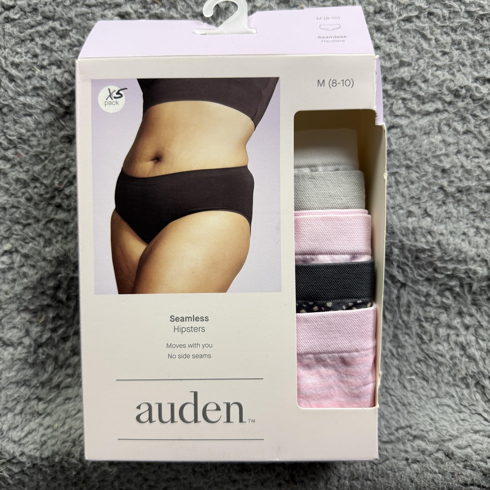 Auden Seamless Hipster Panties Womens Medium 8-10 5 Pack Tag Free Neutral Multi