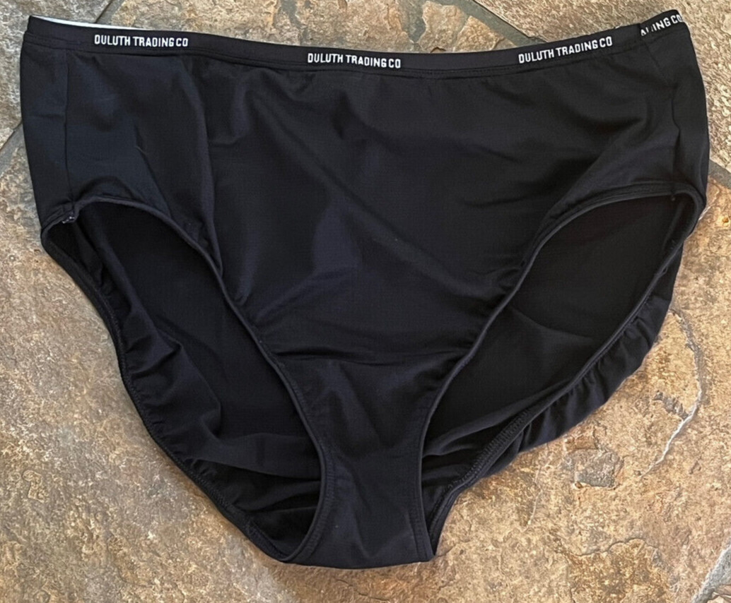 524 DULUTH Trading Co Medium Black Hi Cut Leg Signature Waist Brief Panty NWOT