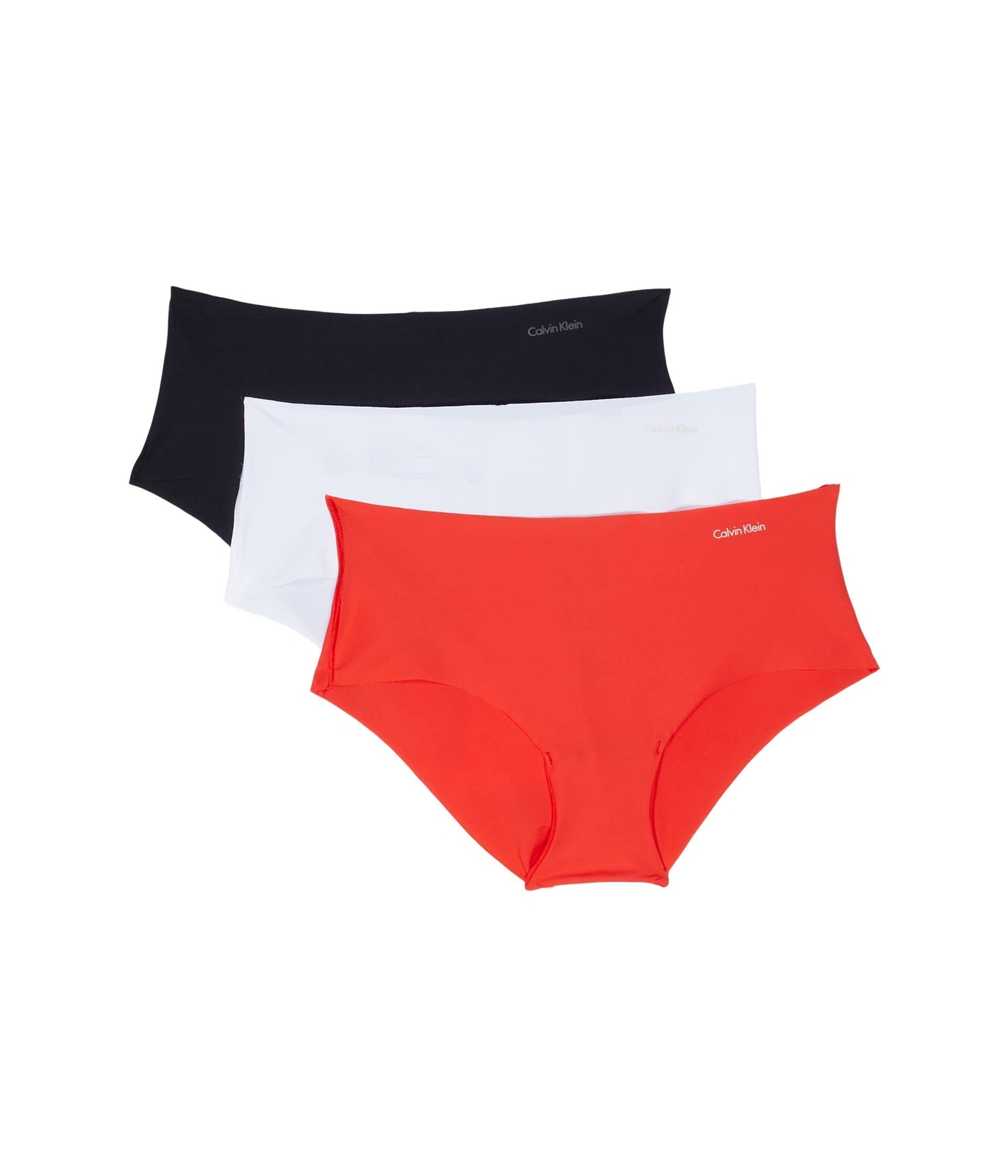 Calvin Klein 294090 Women’s Invisibles Seamless Panties, Red/White/Black, Large