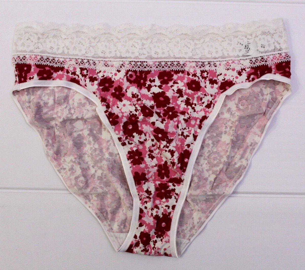 Ex M & S Ladies 5 Pack Cotton Rich Lycra Lace High Legs Briefs Knickers 8 to 20