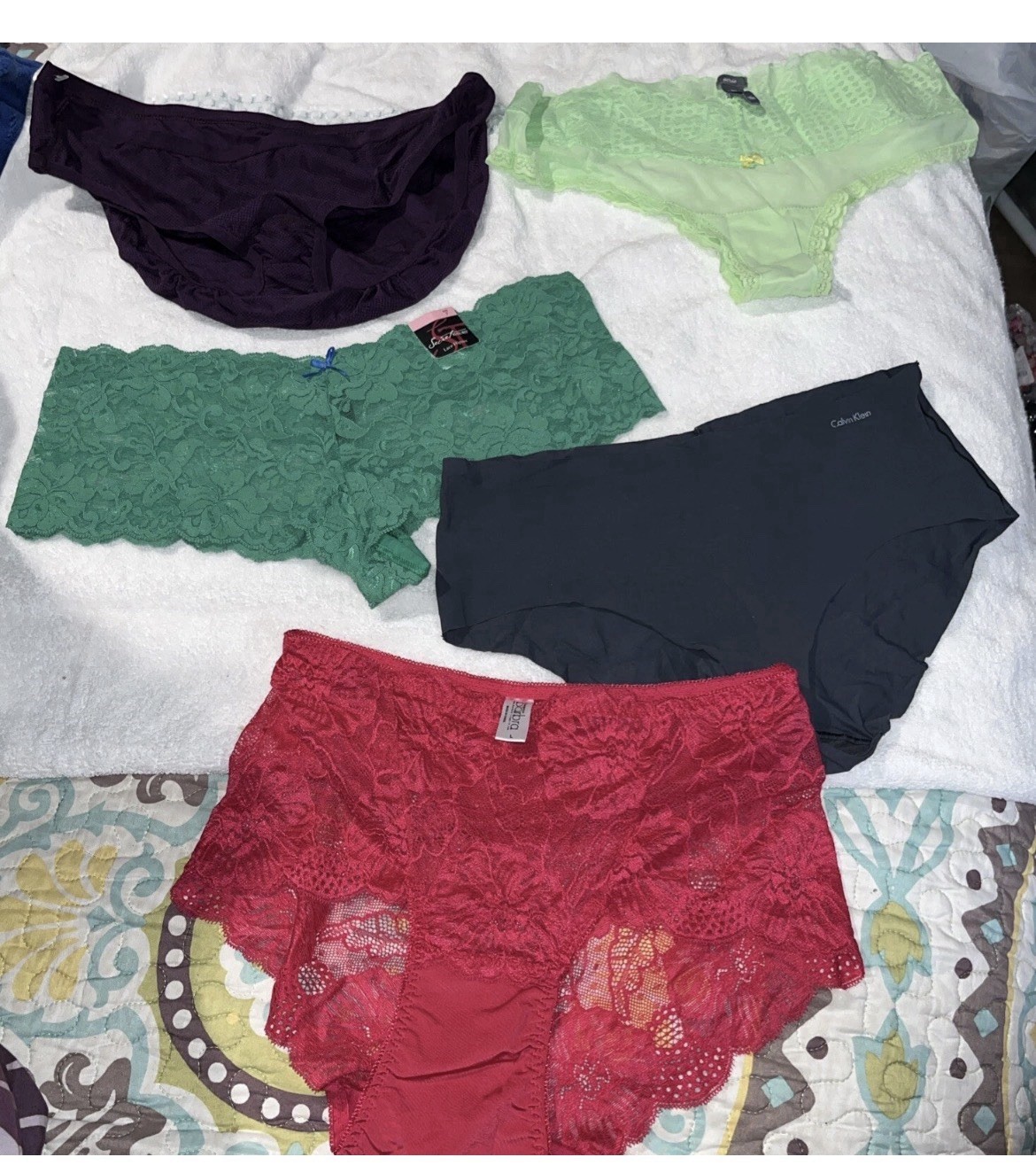 Multi Style Panties Seamless Lace Size large Lot Of 5 See Tags Peek At Designers