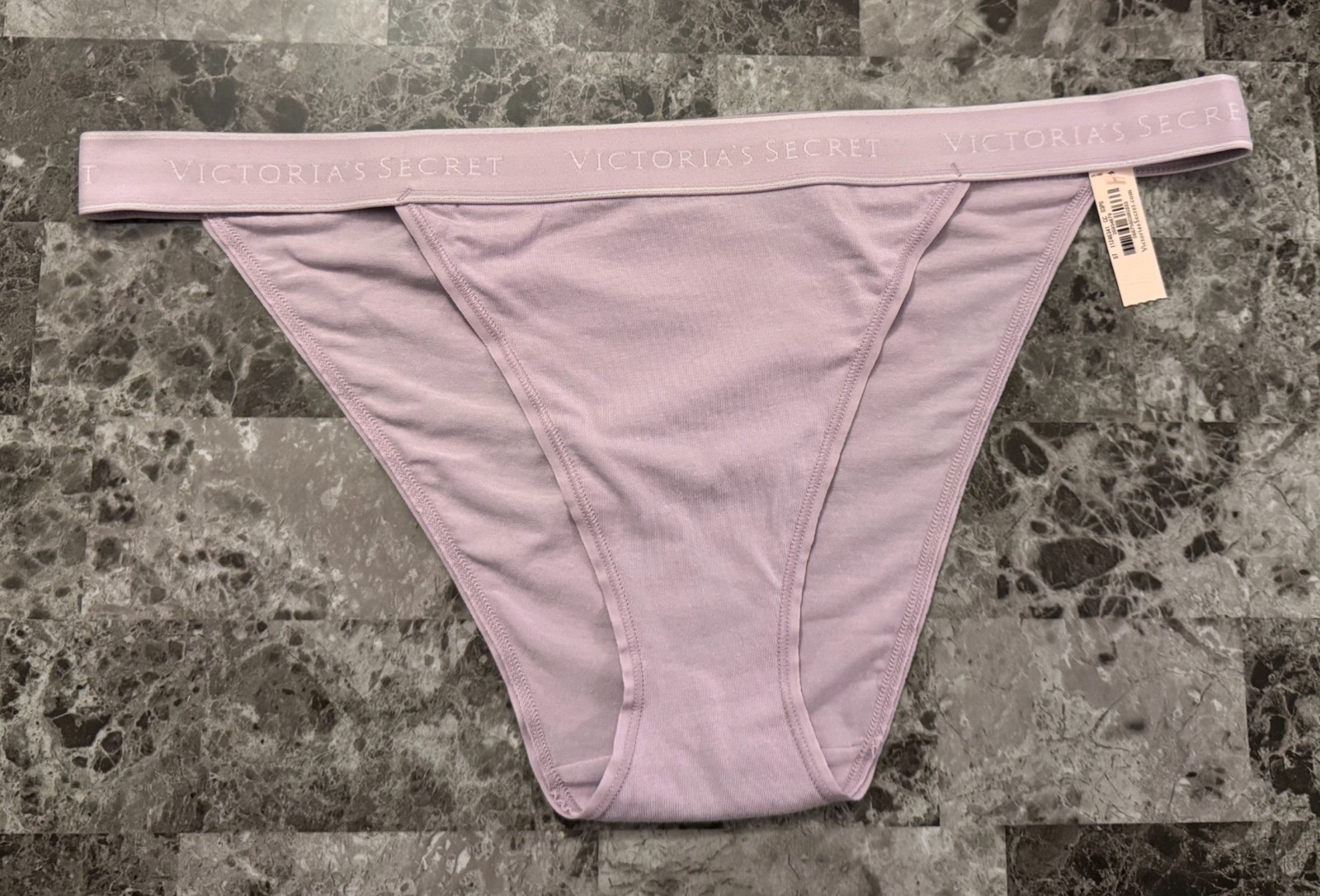 NWT VICTORIA’S SECRET XXL LAVENDER THICK LOGO WAISTBAND CHEEKY TANGA PANTIES