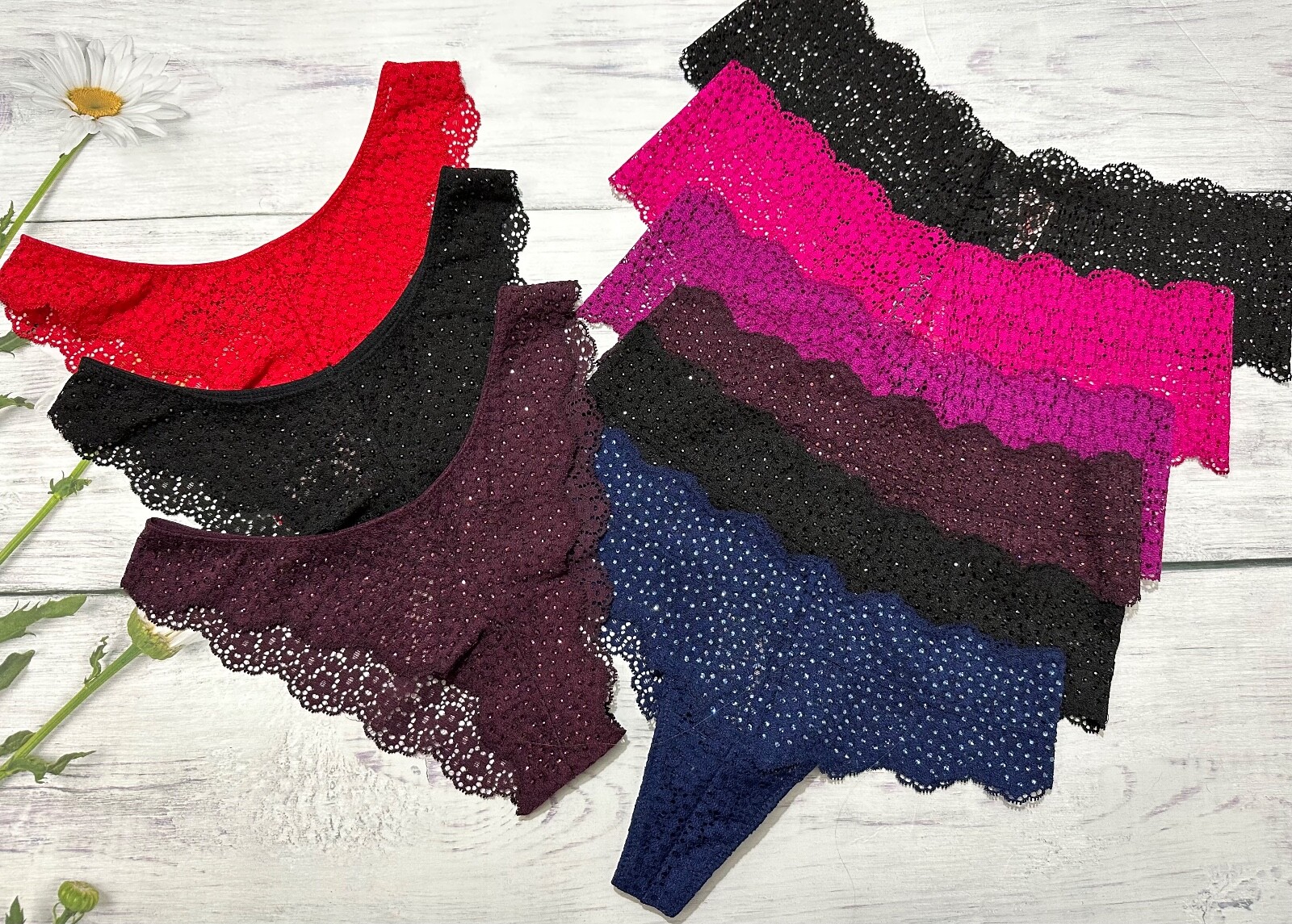 Victoria’s Secret VERY SEXY Rhinestone Eyelash Wide Sides Thong Brazilian Panty