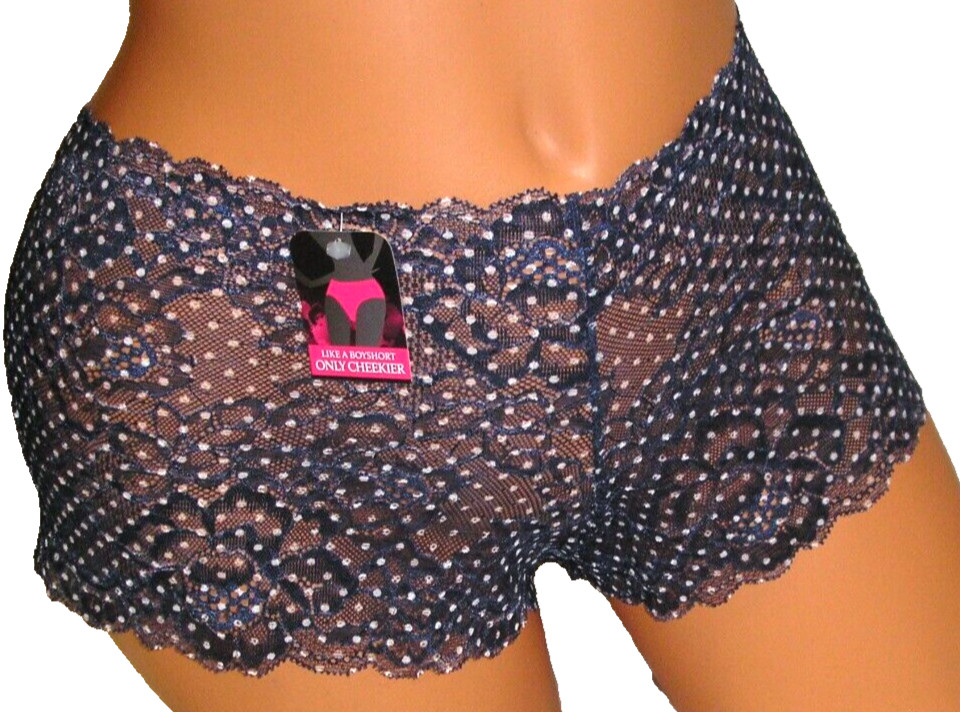 Panties Lingerie Maidenform Polka Dot Lace Cheekier Boyshorts Sz 9 2X