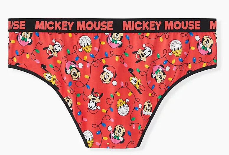 Torrid Disney Mickey Christmas black & red cotton hipster sz 1X 2X NWT