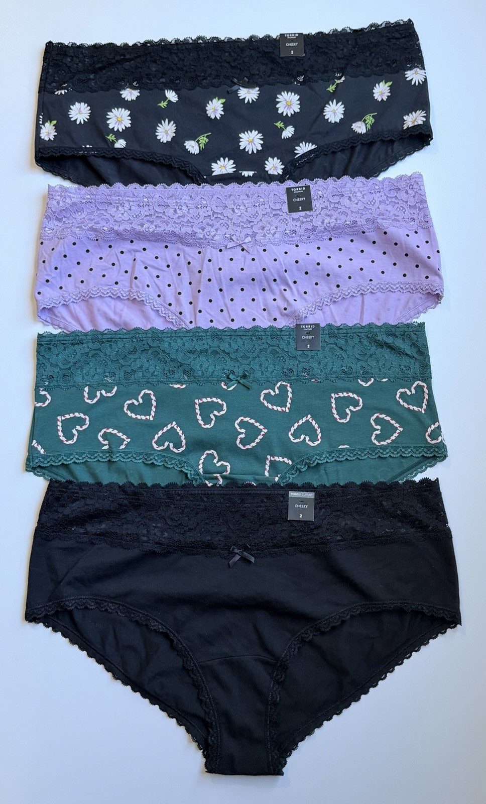 Torrid Bundle Of 4 Cotton Mid-Rise Cheeky Panty Various Colors Size 2XL NWOT