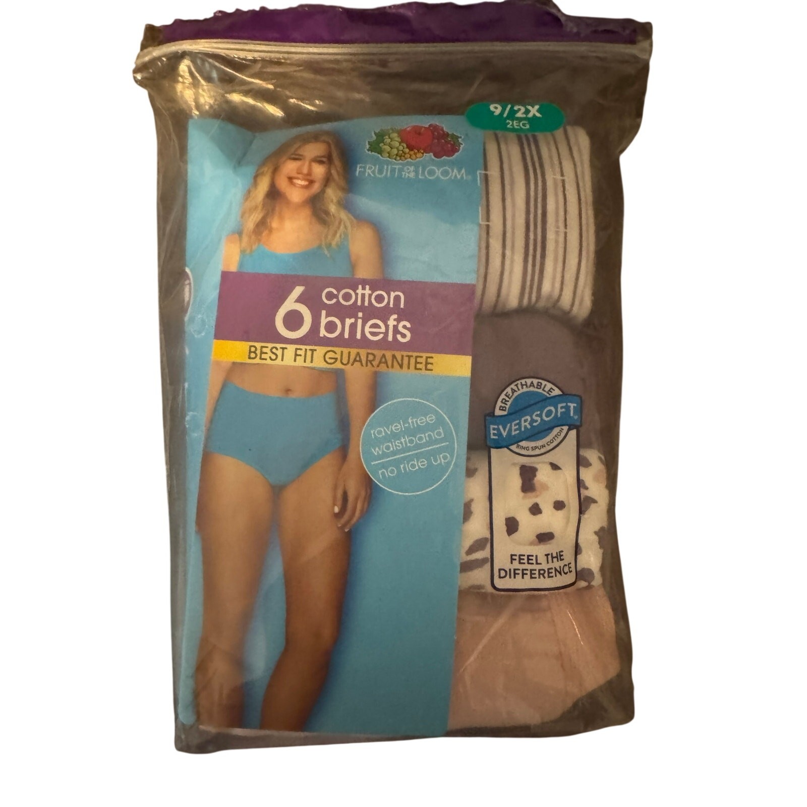Set 4 Fruit Of The Loom Womens Brief Underwear Panties 6-Pair 100% Cotton 9/2X