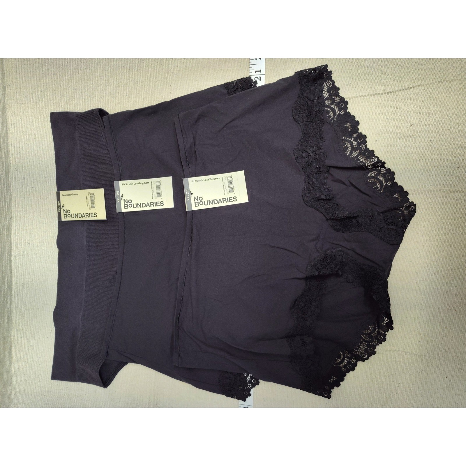 No Boundaries Panty Bundle 3pk XXL 20 Purple Lace Boyshort Seamless Cheeky NEW