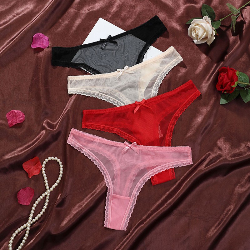 6 Pack Lot Sexy Womens See Through Sheer Panties Brief G string Thongs Underwear