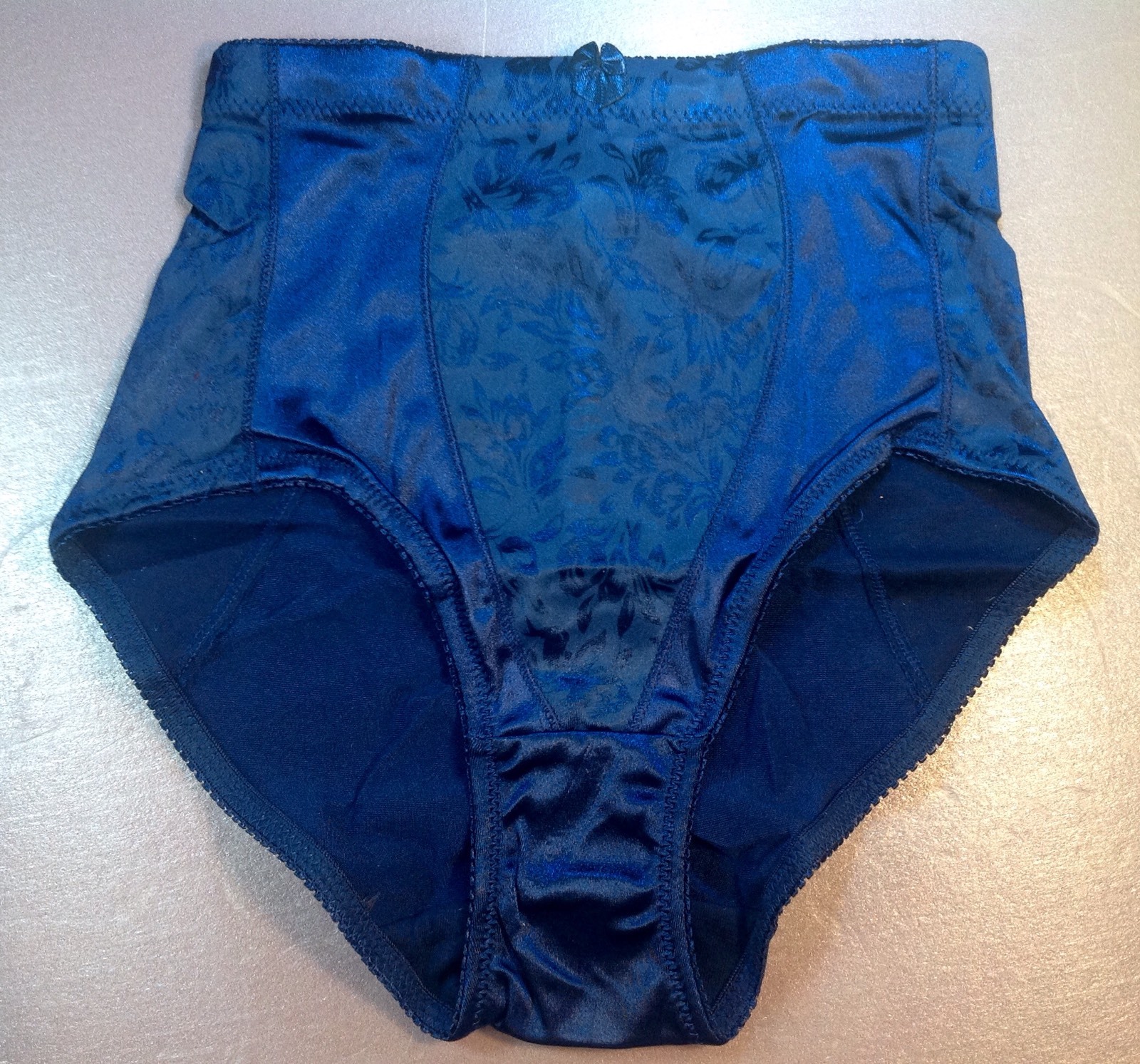 Women Panties,Briefs”Eva Cervantes”Size M. Blue Soft shiny Satin W/decoration