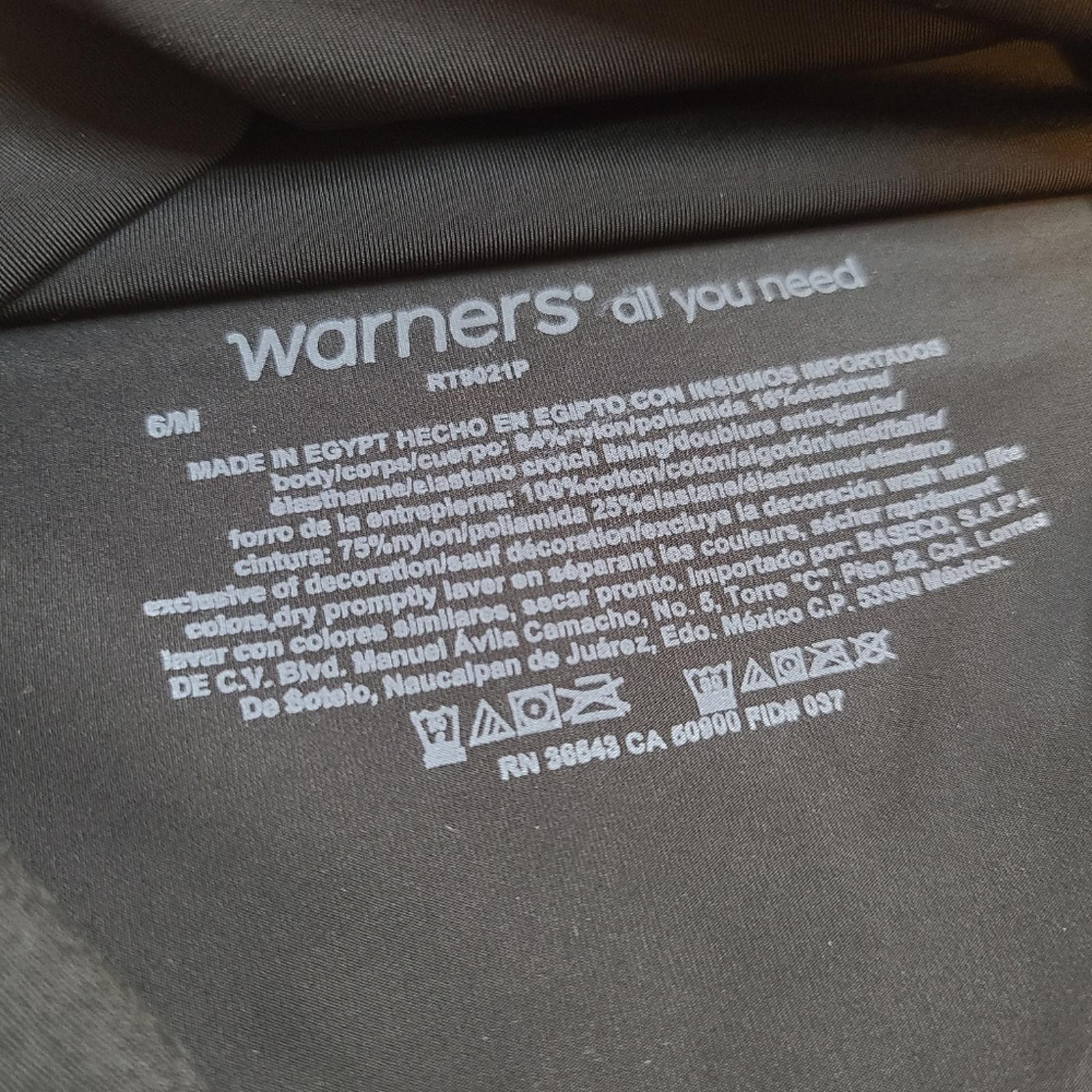 Warners Smooth It Over Silky Nylon Hi-cut Brief Panty Size M Black