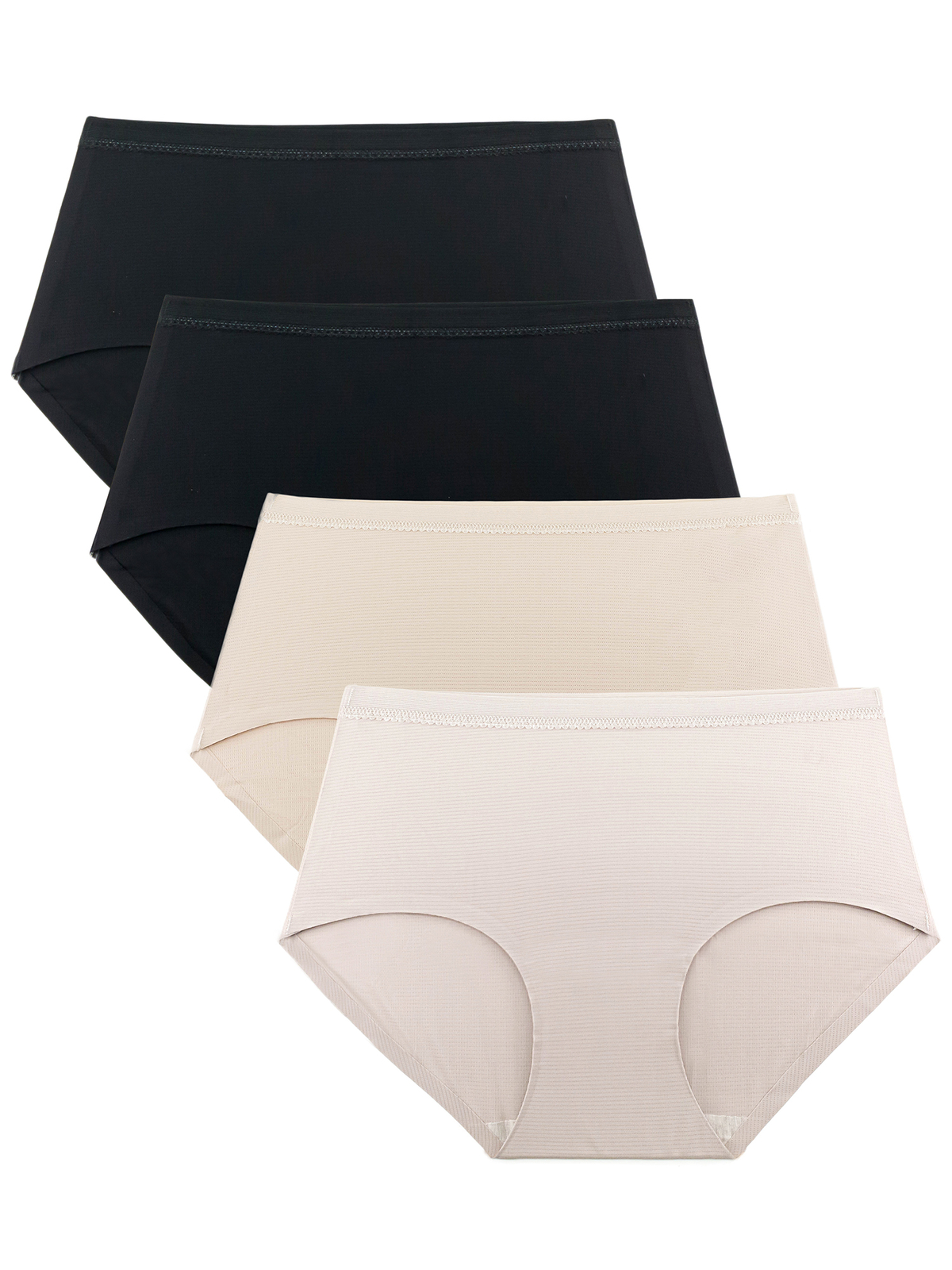 B2BODY Seamless Panties for Women Super Breathable Briefs XS-3X Plus Size 4 Pack