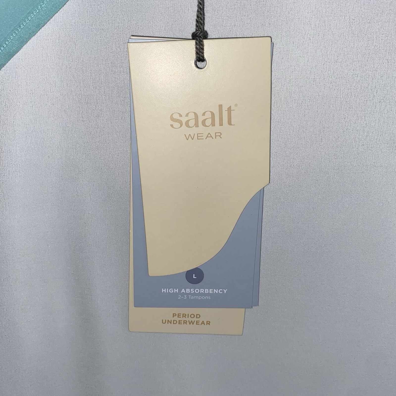 Saalt Period Underwear High Absorbency High Waist Large in Glacier Blue NWT