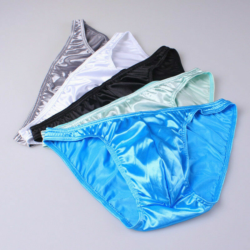 MENS SATIN Divine silky smooth shiny wetlook Sissy pouch bikini panties L – XXL