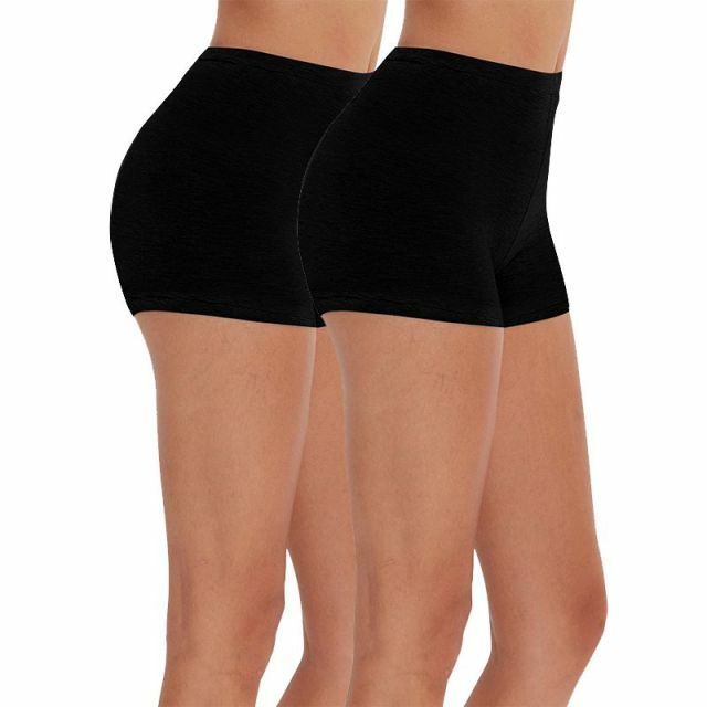 2 PACKS WOMEN`S /LADIES/GIRLS SOFT STRETCHY COTTON PLAIN BOXER SHORTS HOT PANTS