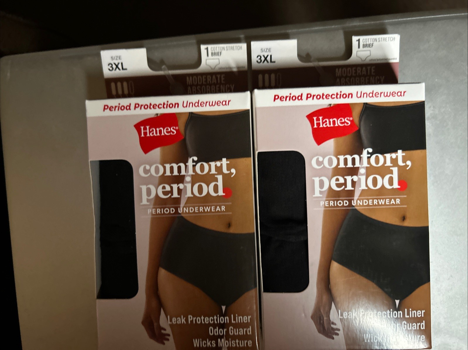 Hanes Period Protection Underwear Women’s Brief Size 10 /3XL Moderate Absorbency