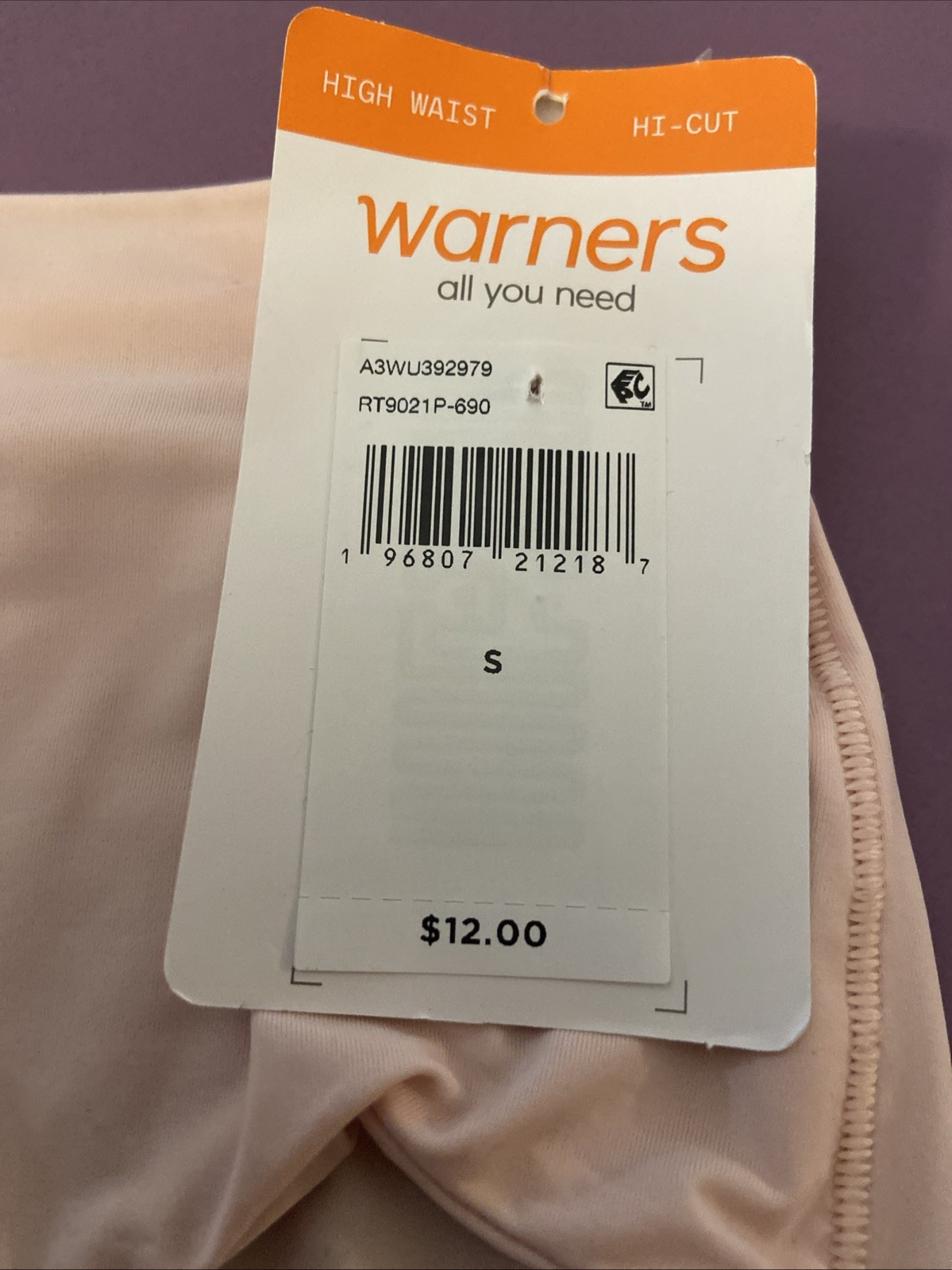 Warners’ Pale Pink Hi-Cut Brief Panties / Small / 5