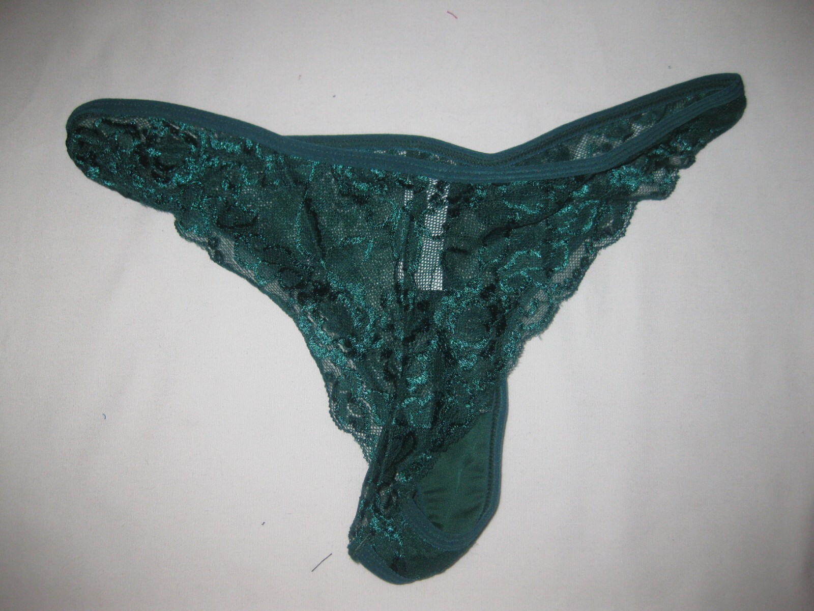 Shein 80s aesthetic sheer lace high-leg cut cheeky panties S green nip