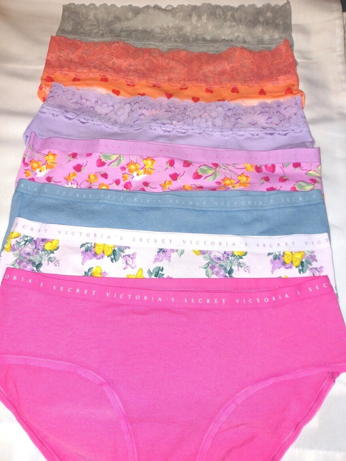 Victoria Secret Panty Lot 7 Pack Hiphugger Bikini Cotton Modal Pink S XL NEW