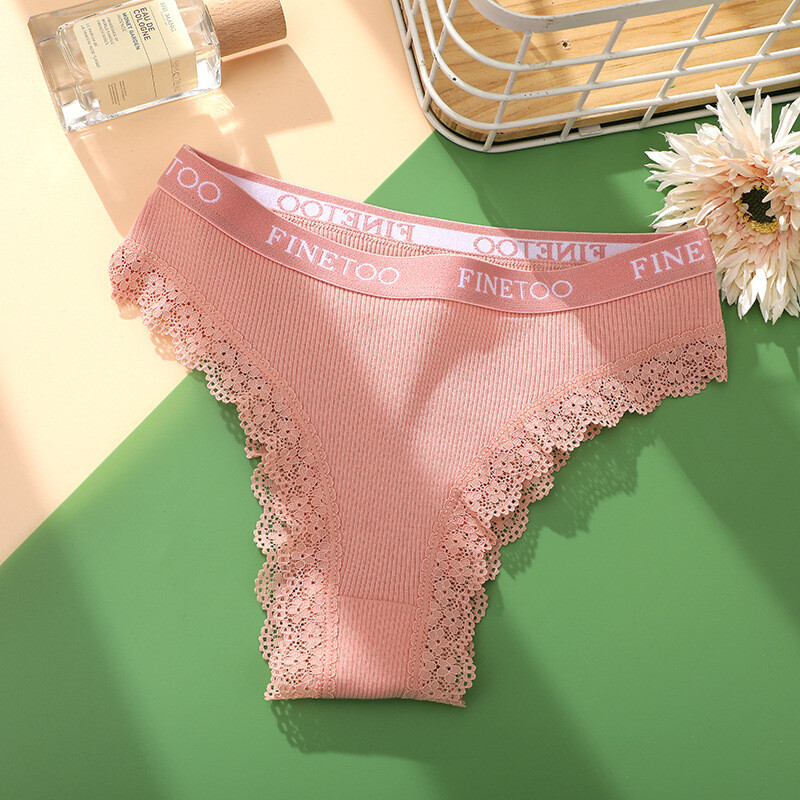 6PCS/LOT Sexy Womens Lace Cotton Panties Brief High Cut Thong Underwear Lingerie
