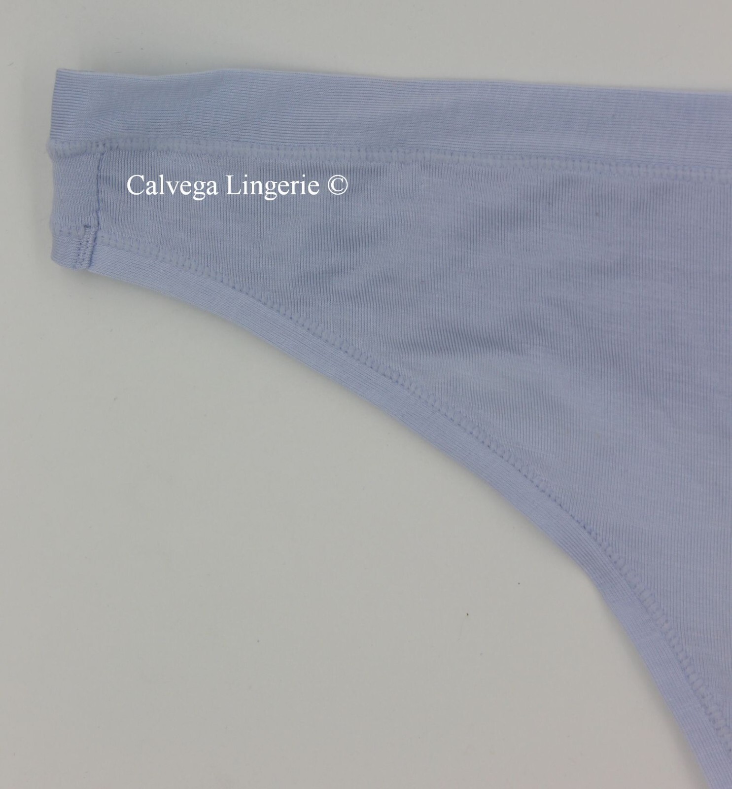 NWT DKNY DK8381 “Stretch Modal” Low-Rise Classic Thong, Light Corn Blue