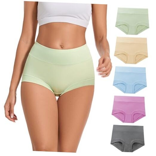 5 Pack Womens Cotton High Waisted Full Coverage 4X-Large Multicolor-5pack
