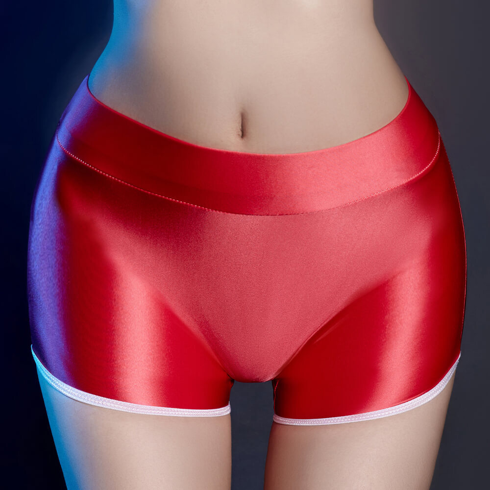Women Seamless Shiny Booty Shorts Retro Shorts Sports Yoga Gym Running Hot Pants