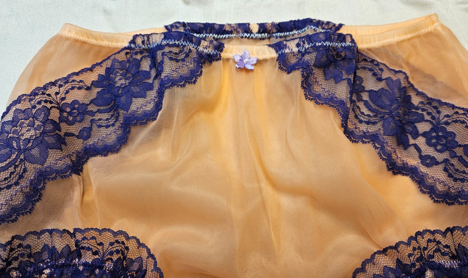 2 Layer Peach SHEER Nylon PURPLE Bloomer SISSY PANTY Men Women 27-42 Waist **