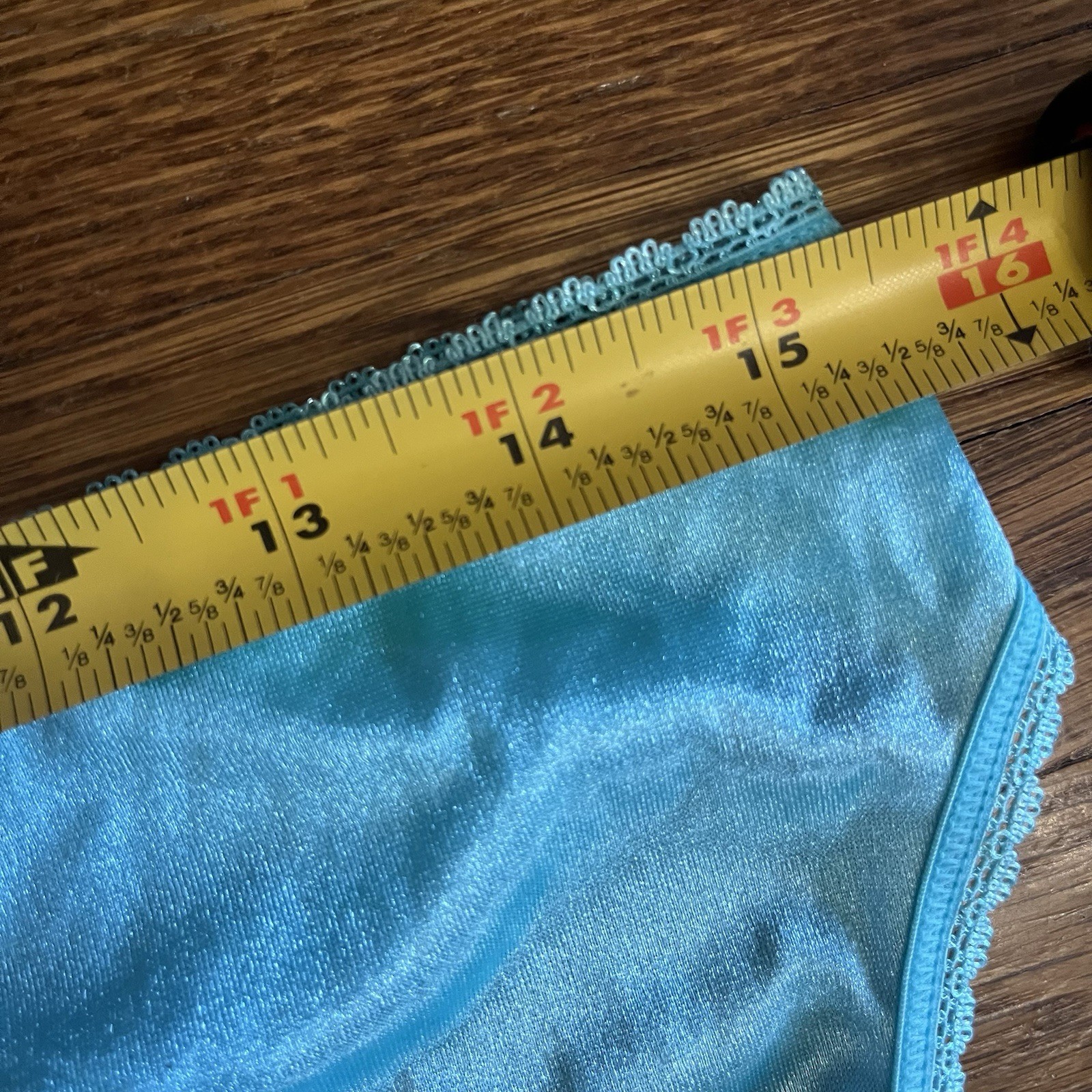 Smart Sexy panties NWOT 9 satin Teal Lace trim Bikini Brief low rise