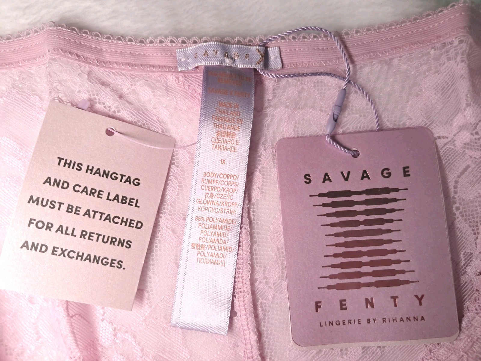 NWT Savage x Fenty Size 1X Undie Curvy Lace Cheeky Unicorn Lavender Pink Panties