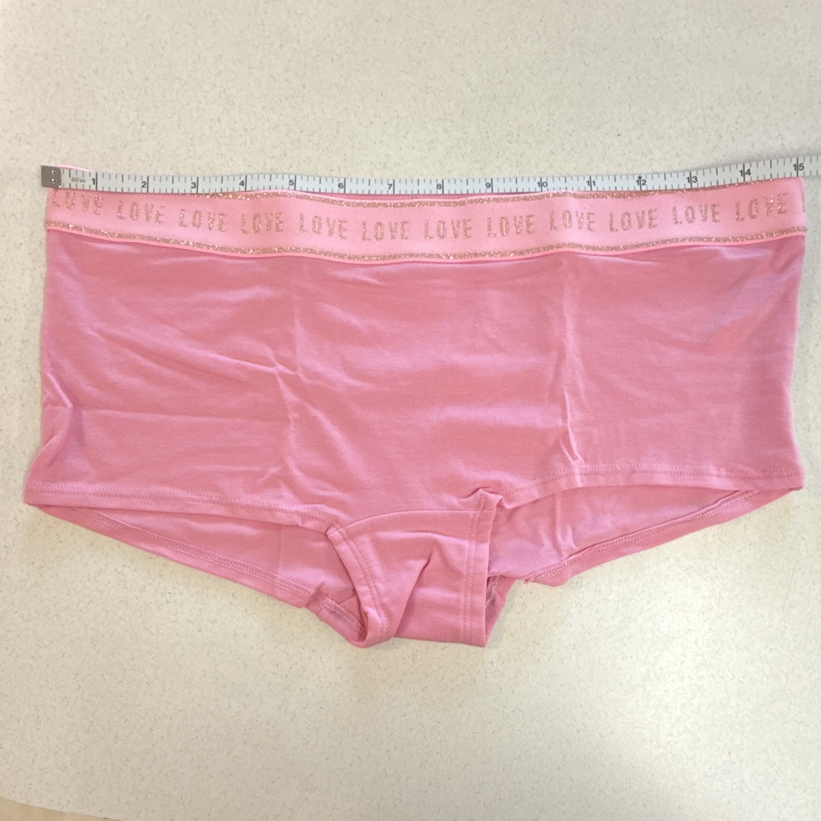 Victoria’s Secret Pink LOVE Logo Waistband Boyshort Panties XL Stretch