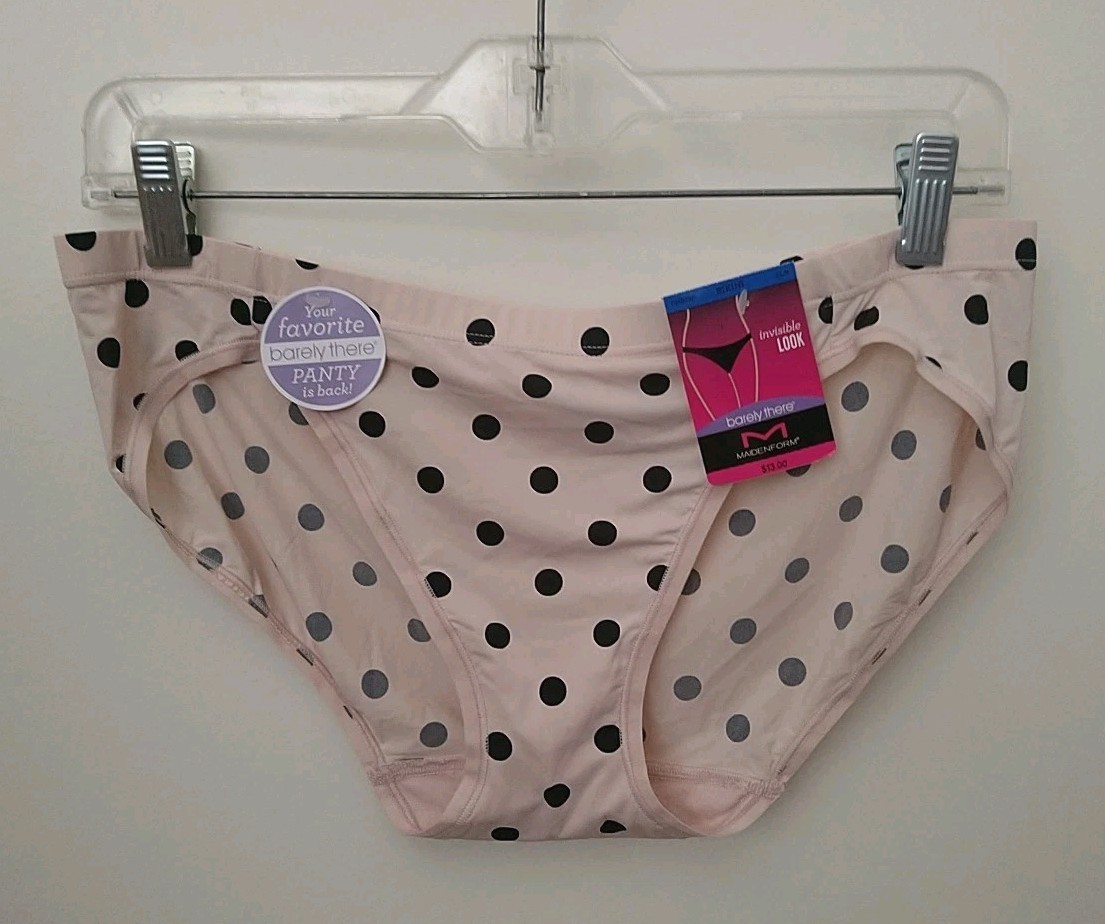 MAIDENFORM WOMEN’S BARELY THERE POLK DOTS BIKINI PANTY, SIZE XL/8