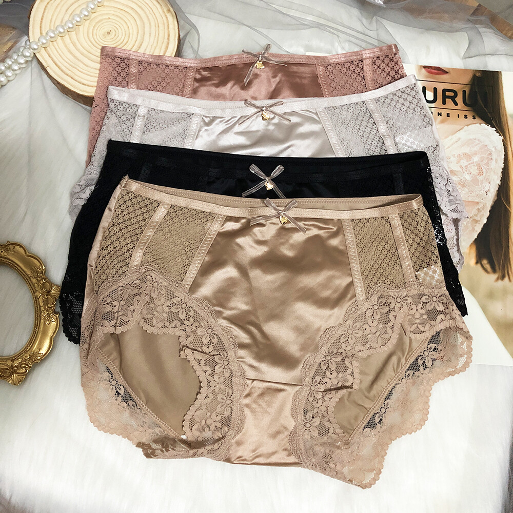 6 Packs Lot Sexy Womens French Lace Brief SilkySatin Panties Underwear Lingeries