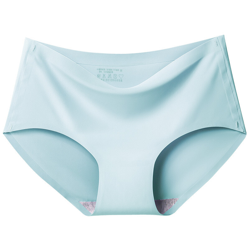 Women Seamless Panties Mid Waist Ladies Knickers Ice Silk Underwear 3/6 Packs