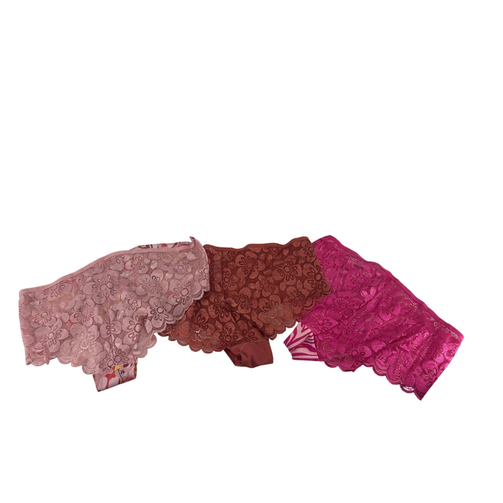 Lace Back Cheeky Panty 3 Pack Floral Animal Print Solid Juniors Xlarge
