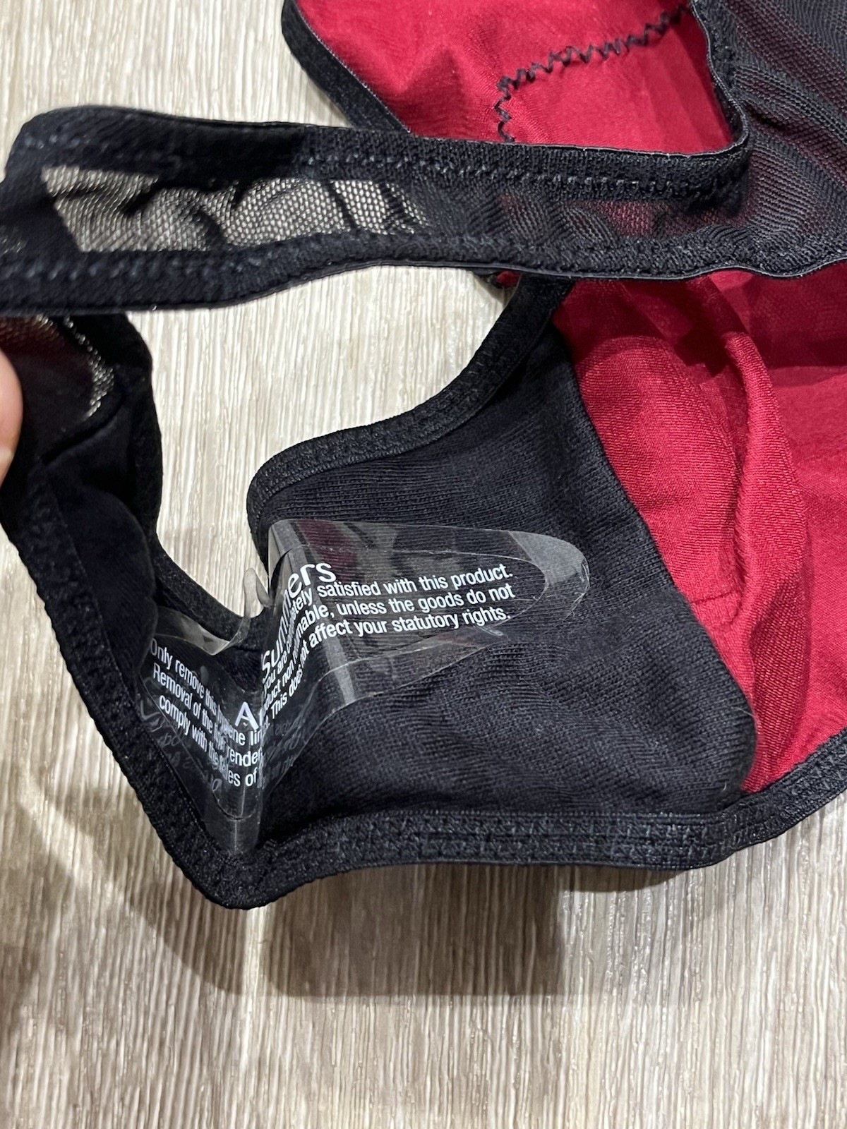 Ann Summers Teagan Triple Boost Burgundy Red & Black Thong Size 18 FREE POST