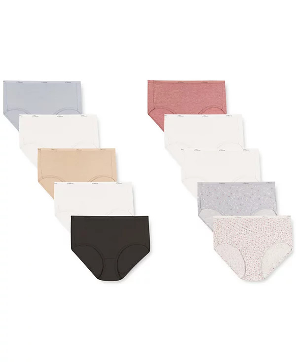 Women’s Cotton Brief 10-Pack Underwear, PW40EG tagless size 7 Large briefs