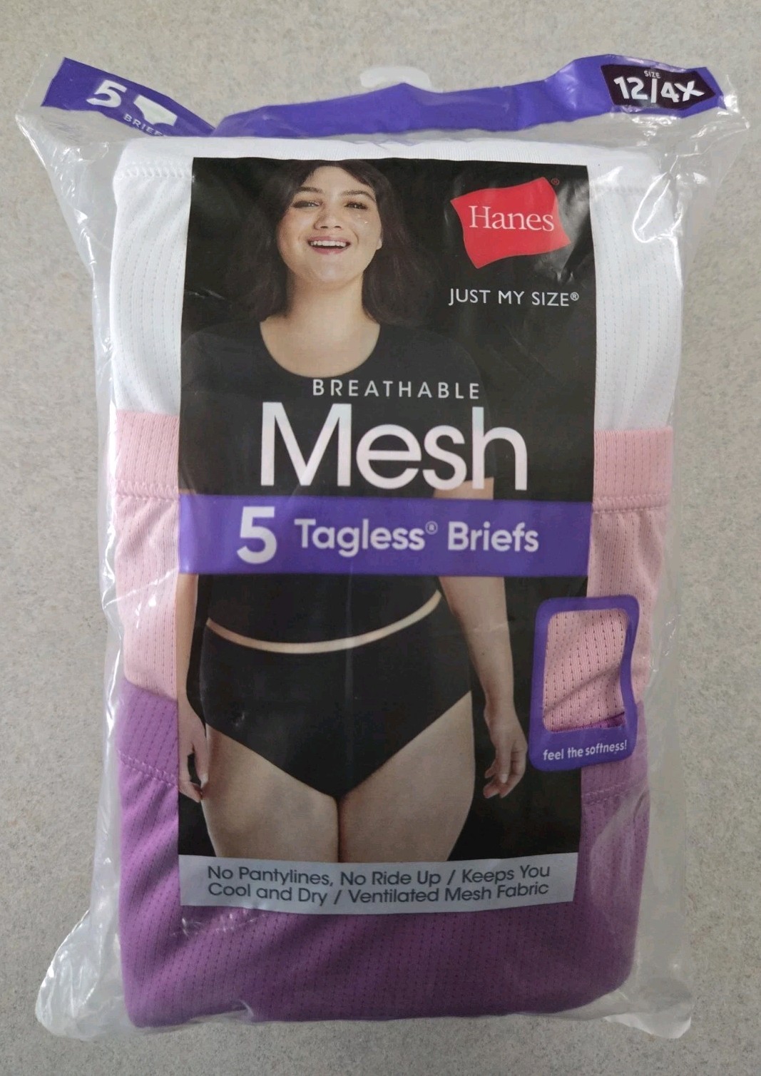 Hanes Women’s 4X / 12 Breathable 5 PACK Mesh Briefs Underwear BXP40A #32126
